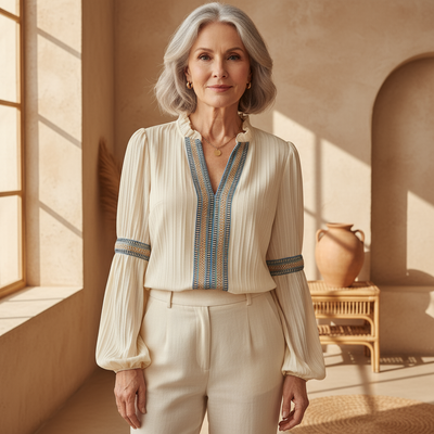 Renata | Stunning V-Neck Blouse