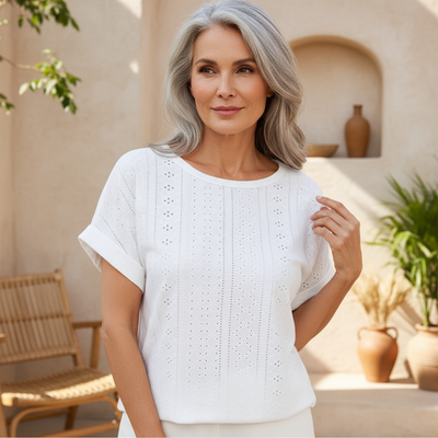 Orlena | Casual Eyelet Top