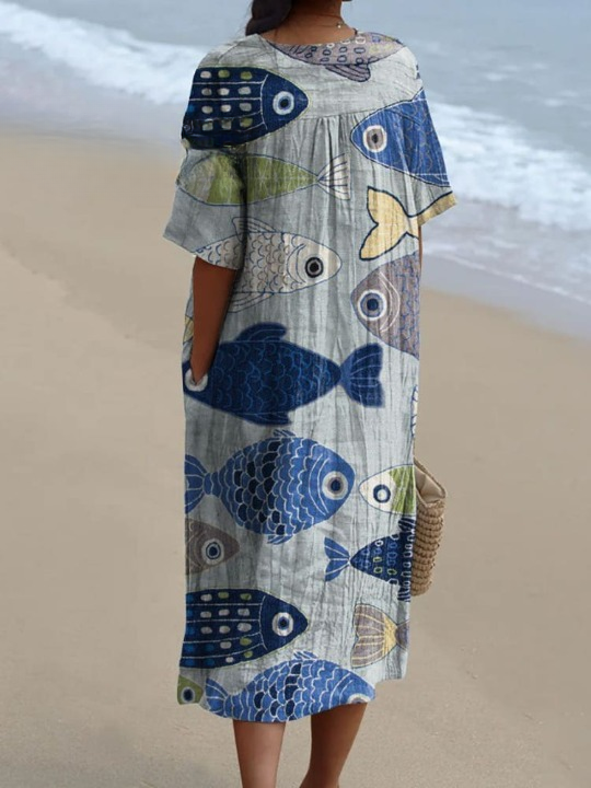 Edolie | Graphic Fish Dress