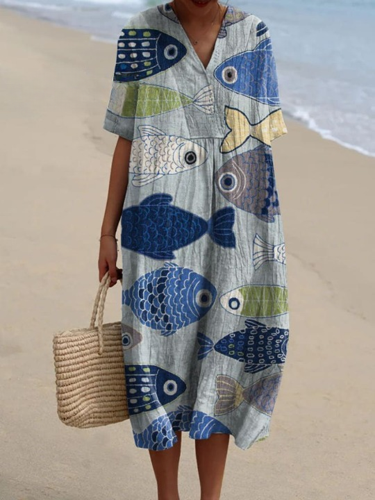 Edolie | Graphic Fish Dress