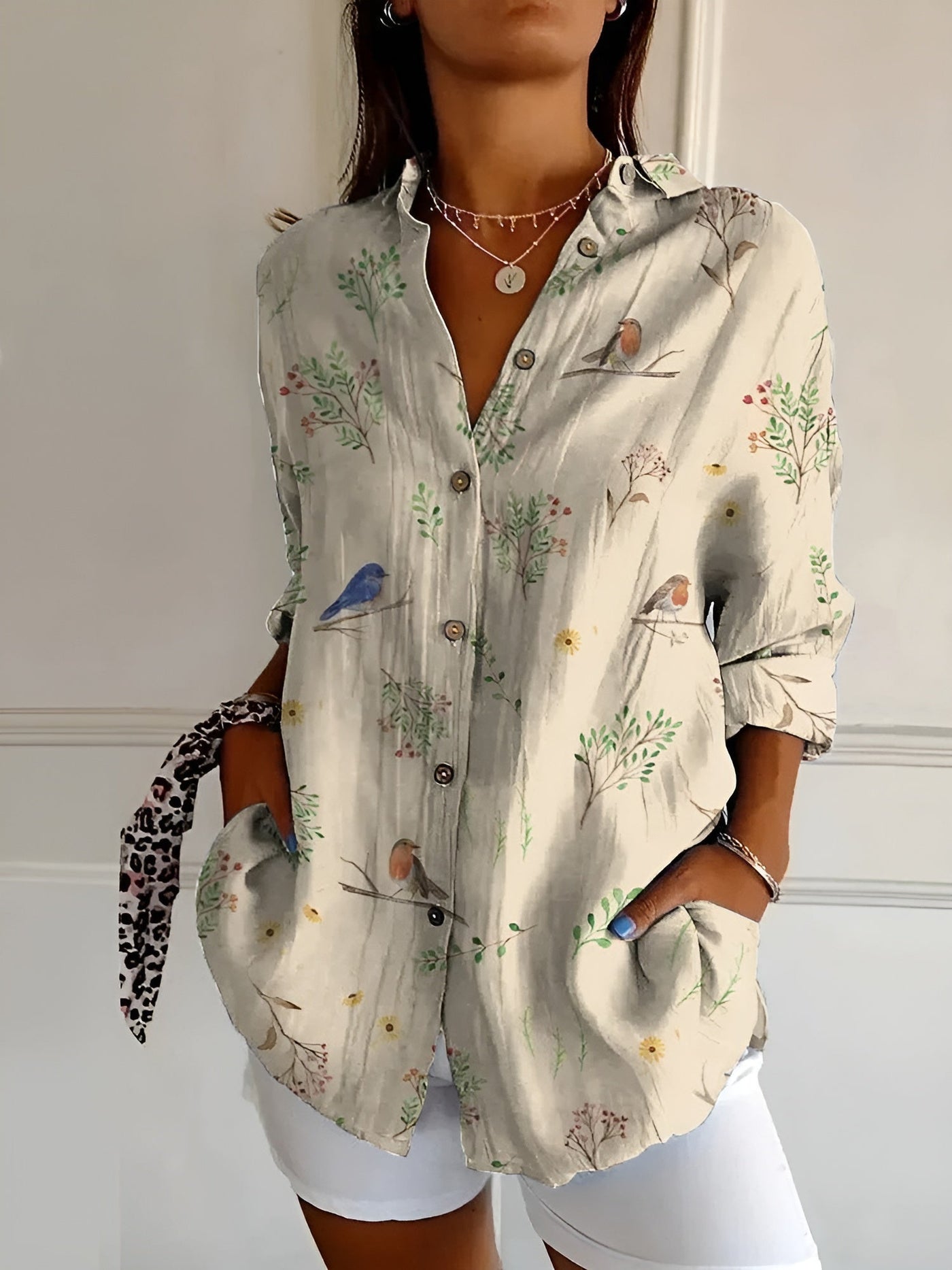 Roseline | Printed Button-Up Shirt