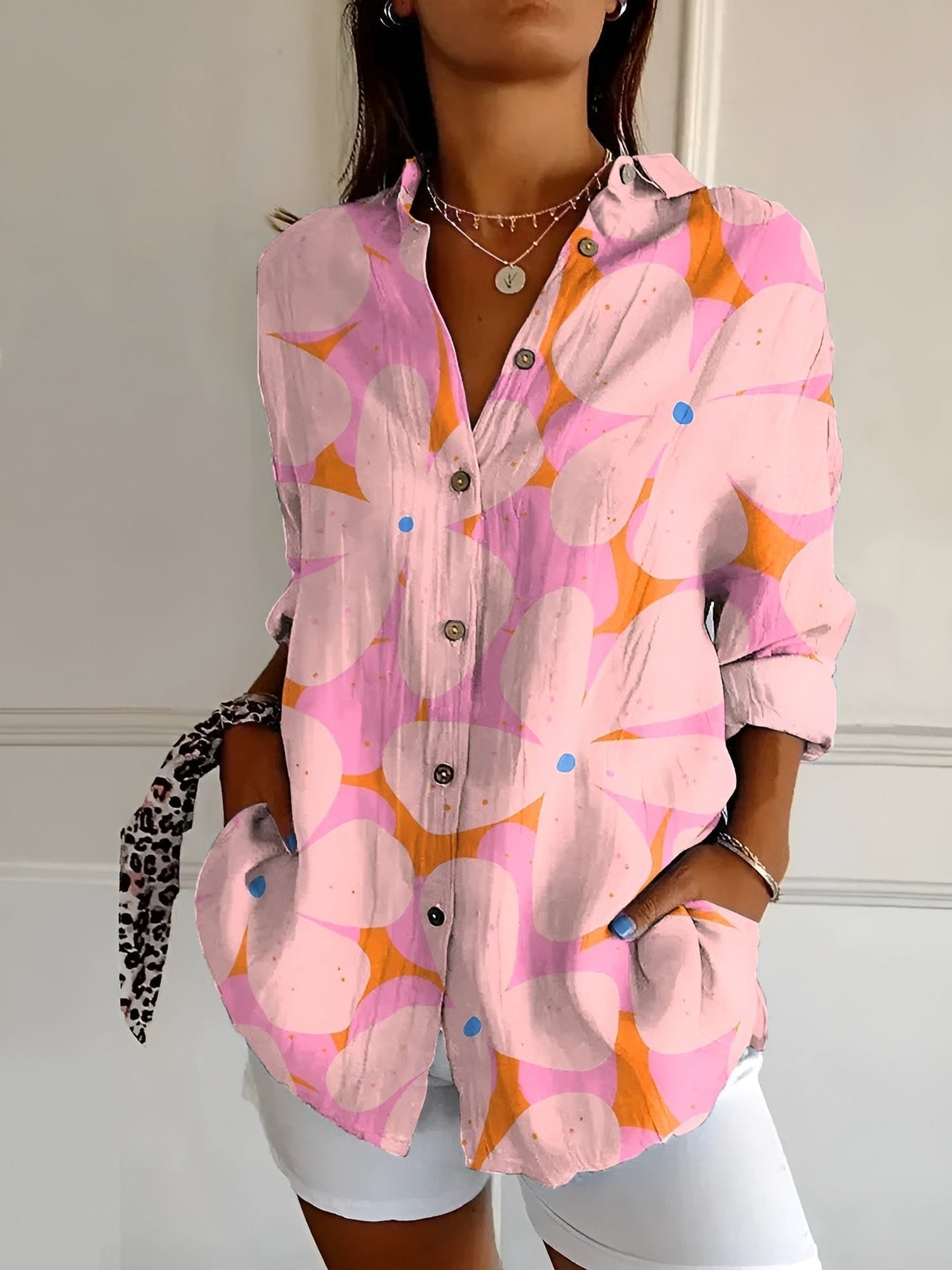 Roseline | Printed Button-Up Shirt