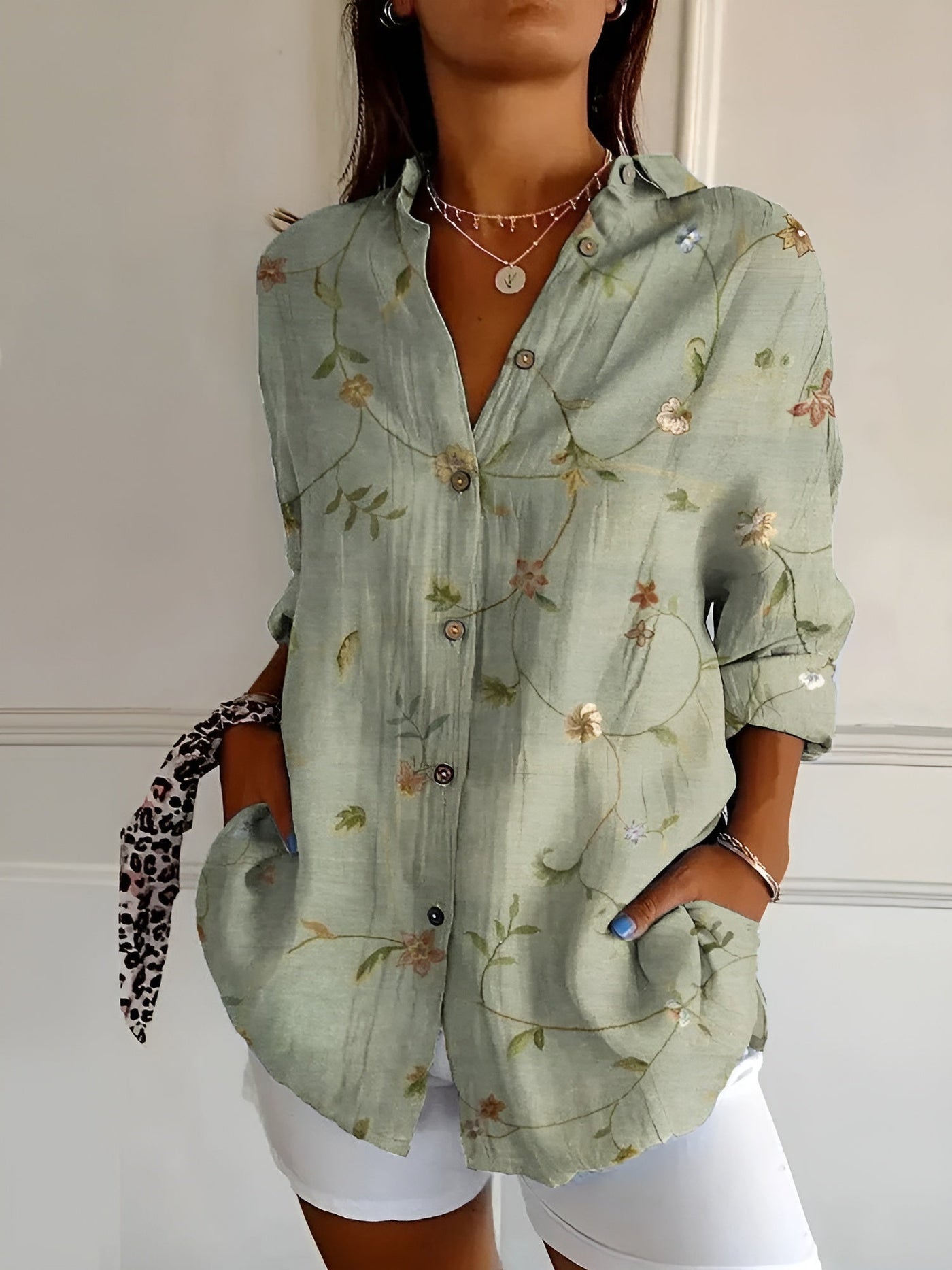 Roseline | Printed Button-Up Shirt
