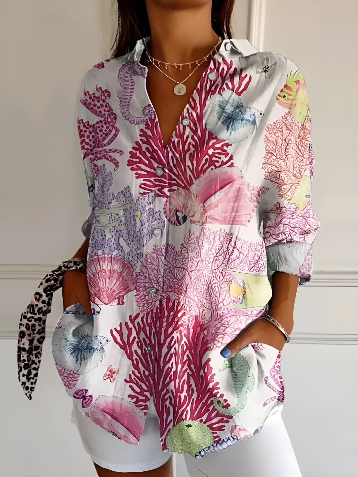 Roseline | Printed Button-Up Shirt