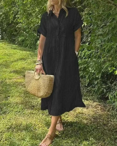 Megan | Striped Midi Dress