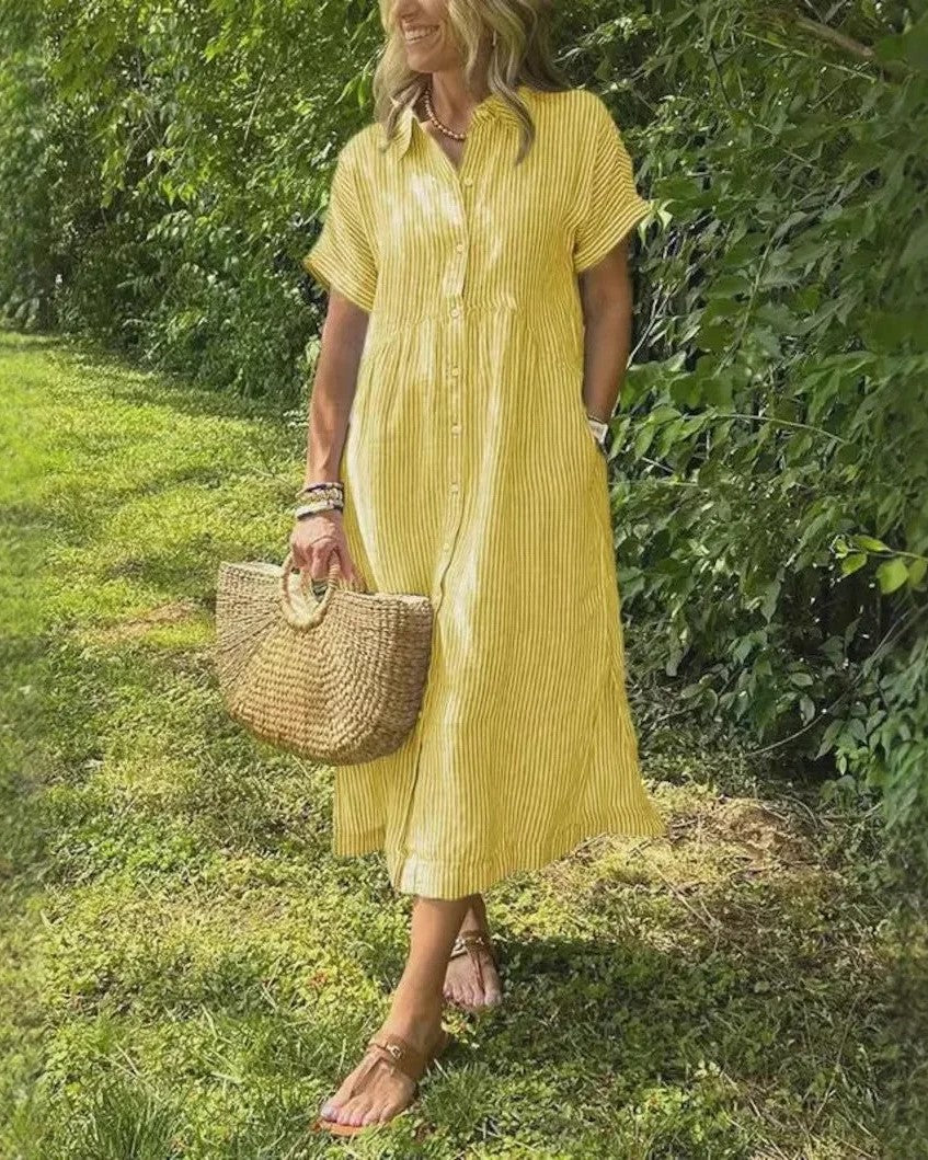 Megan | Striped Midi Dress