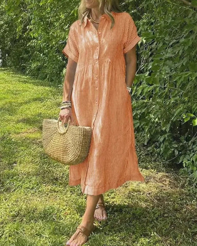 Megan | Striped Midi Dress